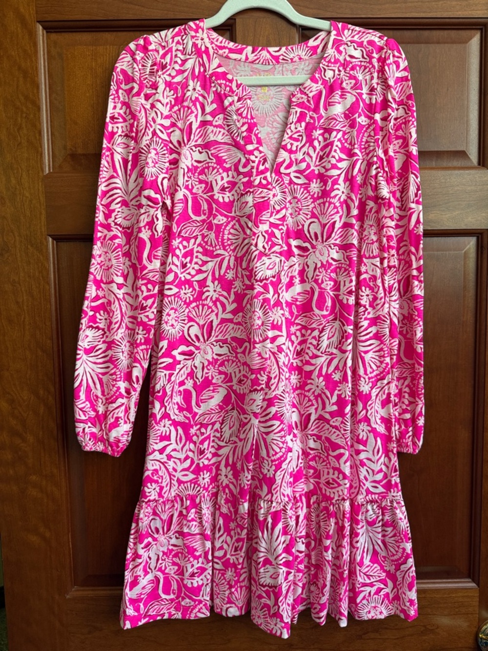 Lilly Pulitzer Pink Floral V-Neck Dress